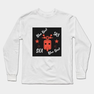 Blue Beat Ska Scooter Long Sleeve T-Shirt